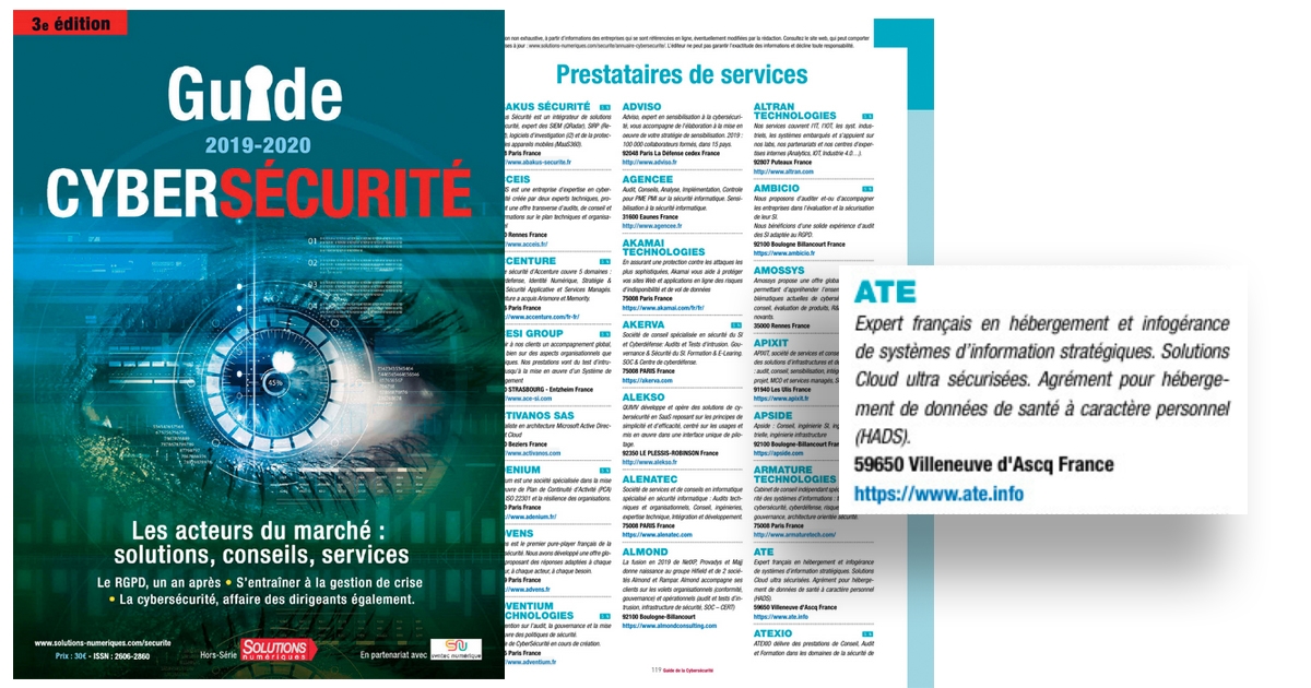 ATE dans le Guide de la Cybersécurité 2019-2020