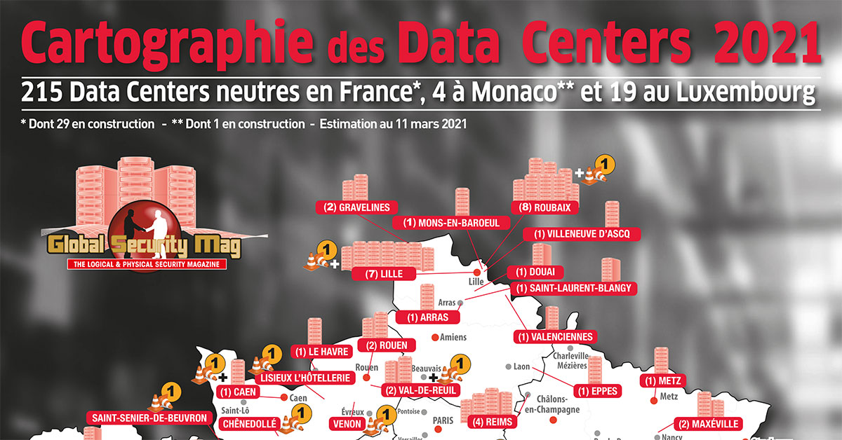 La cartographie 2021 des datacenters est sortie